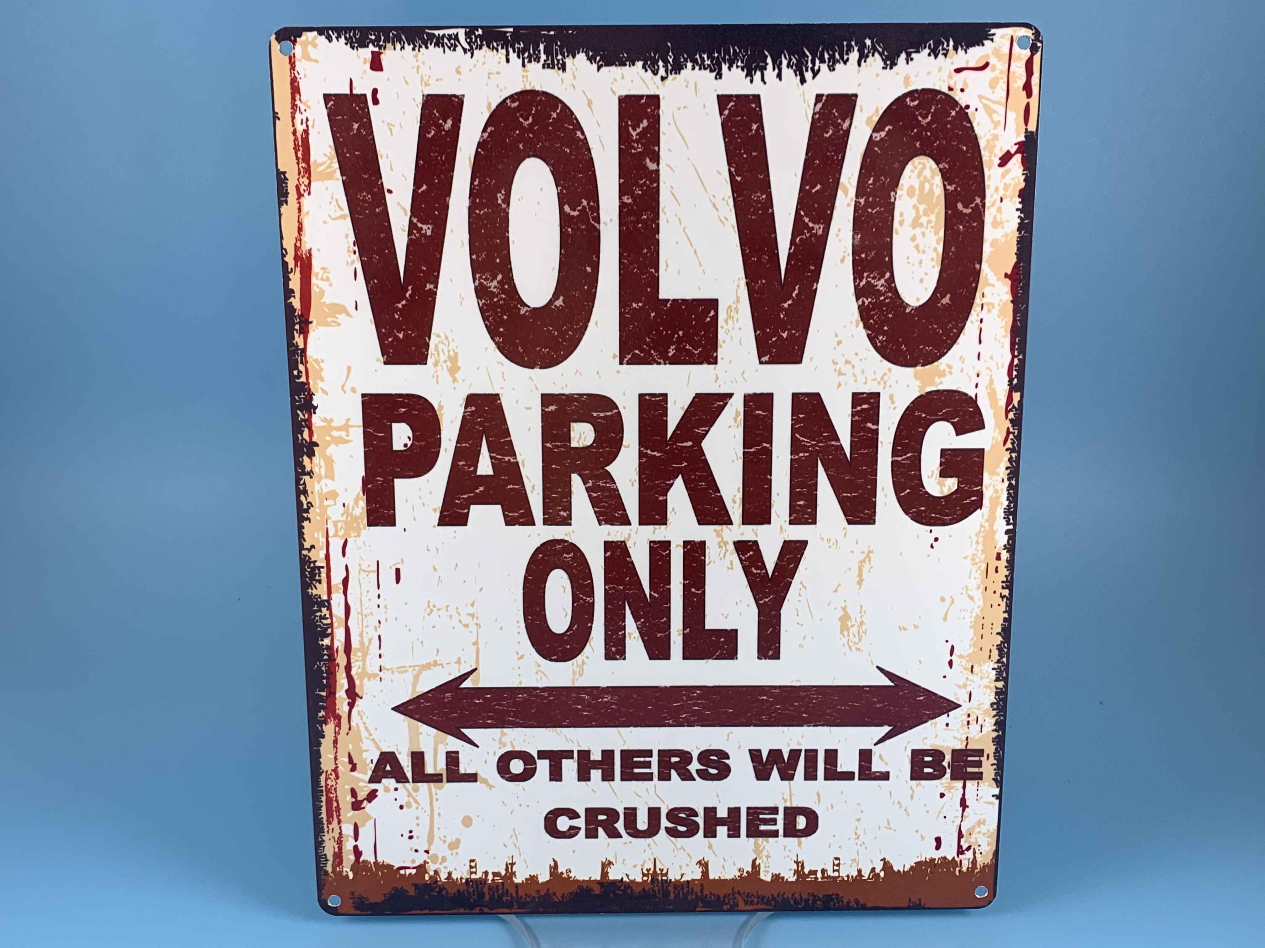 Blechschild Volvo Parking Only rot